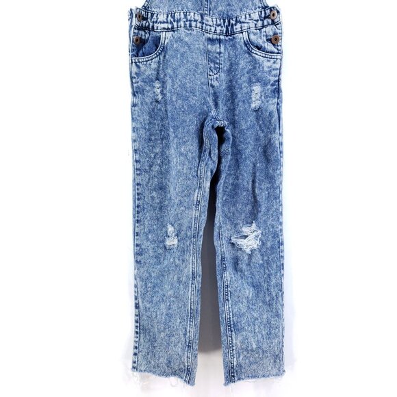 Chillipop Destroyed Overalls Girls Size 12 Acid Wash - Picture 4 of 9